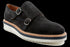 Zapatos de vestir híbridos con doble hebilla de ante azul marino